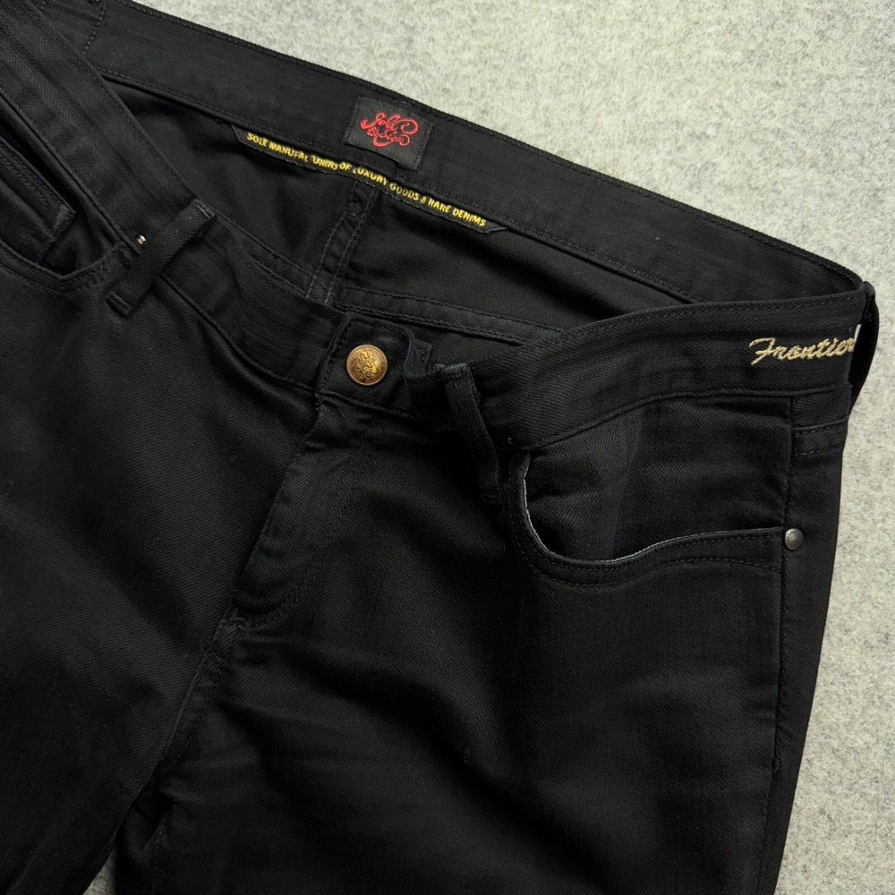 Goldsign Frontier Black Crop Skinny Jeans 32x25 Made in USA Stretch Denim